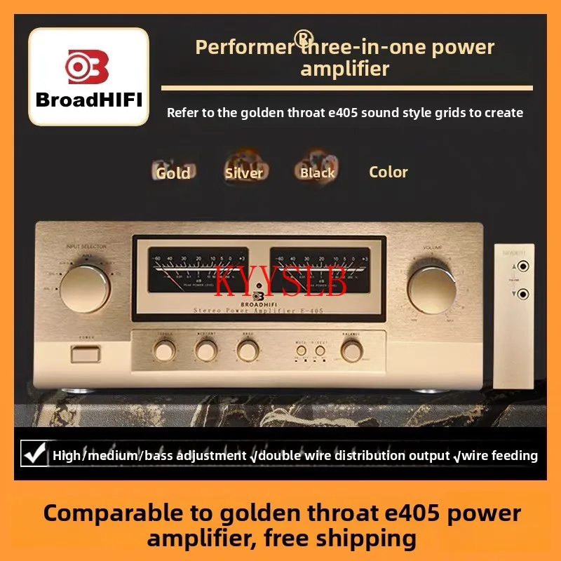 

Реплика Golden Throat E405 Полностью балансный усилитель мощности высокой мощности класса A и B HIFI Аудиофильский усилитель мощности 380 Вт 4 Ом