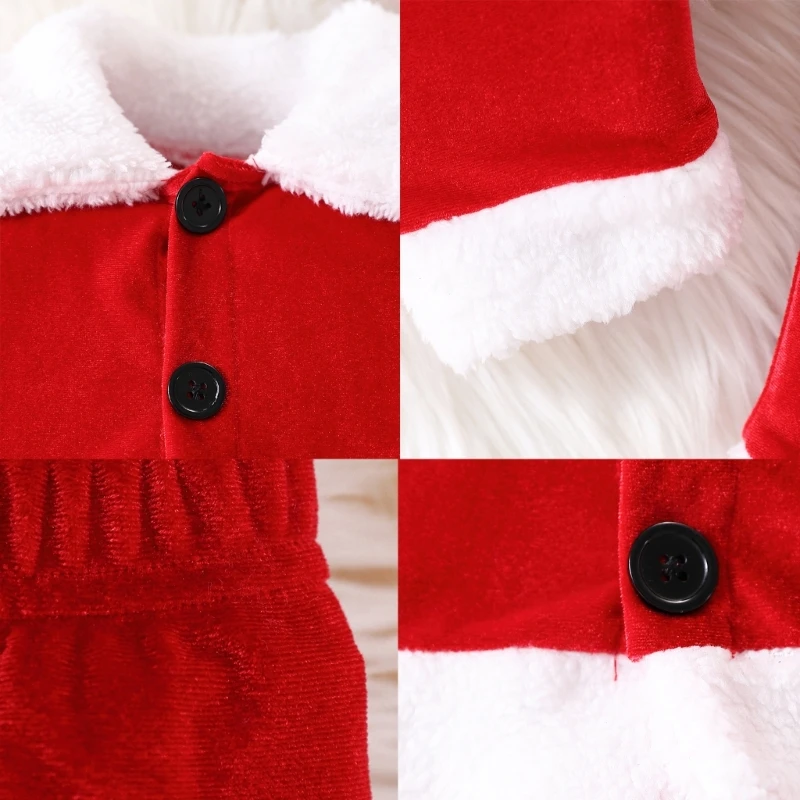 Infant Santa Outfit Santa Hat for Christmas Celebration Baby Festival Costume