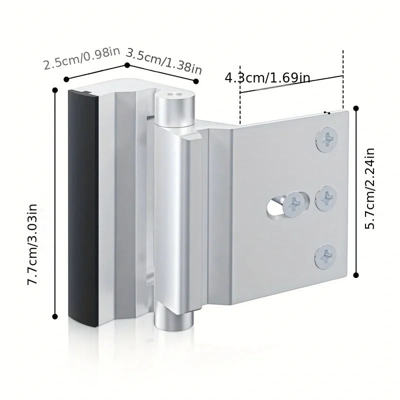 Home Security Door Reinforcement Lock Home Security Door Lock Stop for Toddler Childproof Door Lock Night Lock Withstand 800 Lbs
