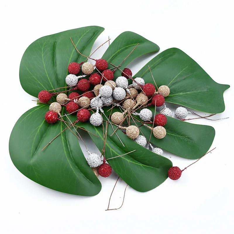 40 Stück Günstige Künstliche Früchte Schaumstoff-Staubgefäße Kirschen Gold Silber Blumen Weihnachten Hochwertige Dekoration Hochzeit Heim Raum Party Zubehör – Detail 6