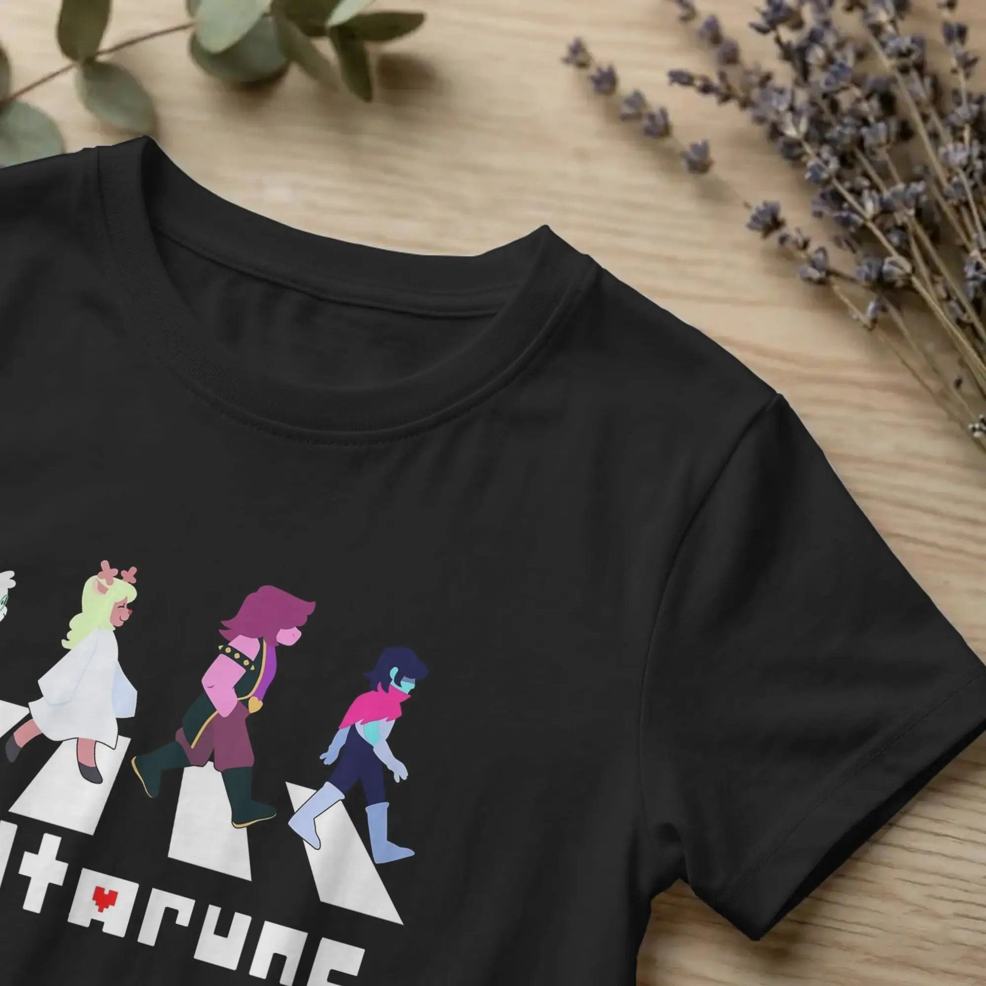 Deltarune Ralsei, Noelle, Susie und Kris Abbey Road T-Shirt für Herren, Rundhalsausschnitt, kurze Ärmel, Baumwolle, Sommer-Top-T-Shirt – Detail 2