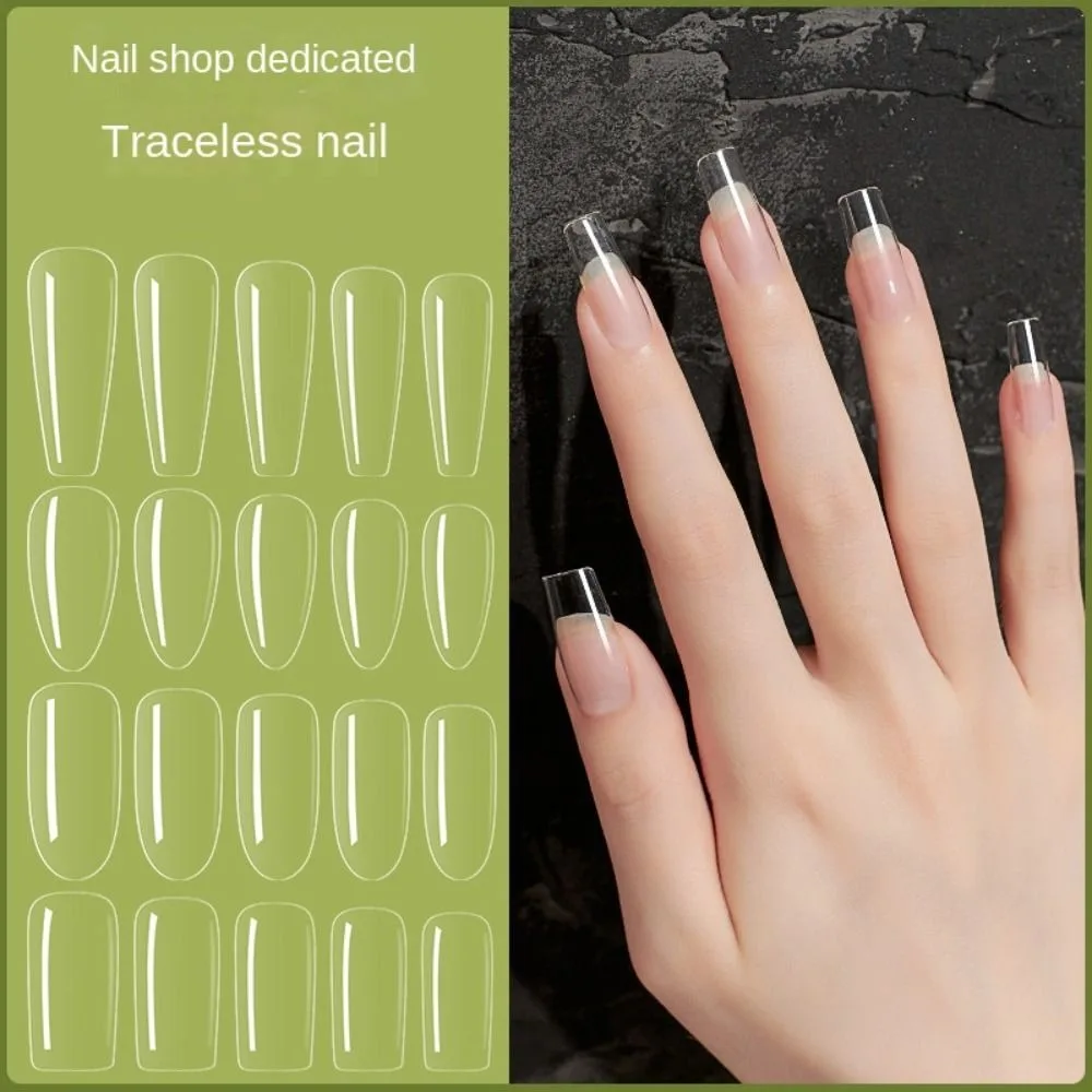 240pcs/set Ultra Thin Press on Nails Detachable Full Half Cover Fake Nail Tips Clear False Nails Coffin Artificial Nails