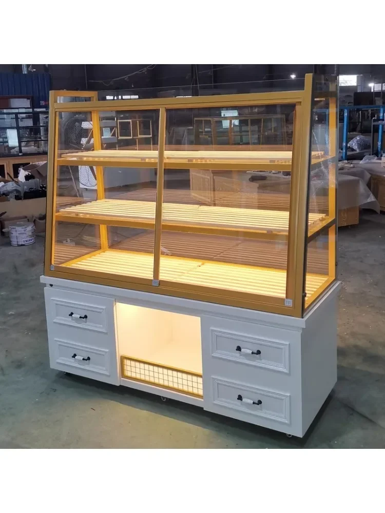 Bread Counter Side Cabinet Display Cabinet Bread Shelf Baking Cake Shop Shelf Commercial Multi-Layer Glass Middle Island Cabinet