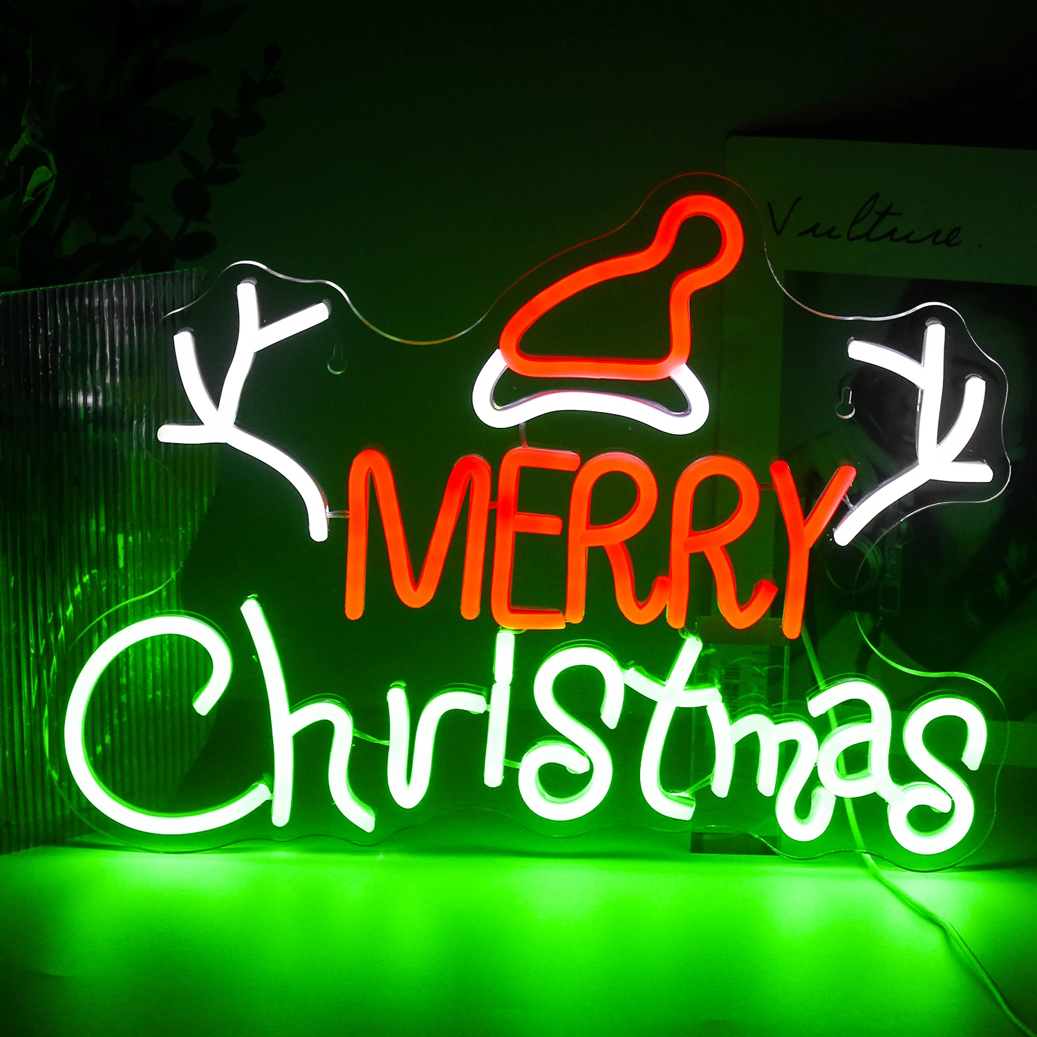 Christmas Neon Sign Light Colorful Night Light Party Bar Store Wall Hanging Neon Lamp Neon Signs for Luminous Room Decoration