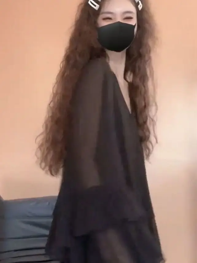 

Bla Bell Sve Splice V Ne Sexy Design Top Thin Sun Protection Chiffon irt Spring Summer New Sle Korean Loose Fit Bl...