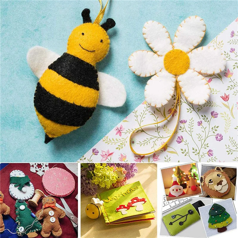 200Pcs Felt Fabric Squares DIY Craftwork Felt Crafts Assorted Colors Textile Fuzzy Fabrics For Scrapbooks Sewing-ABLI