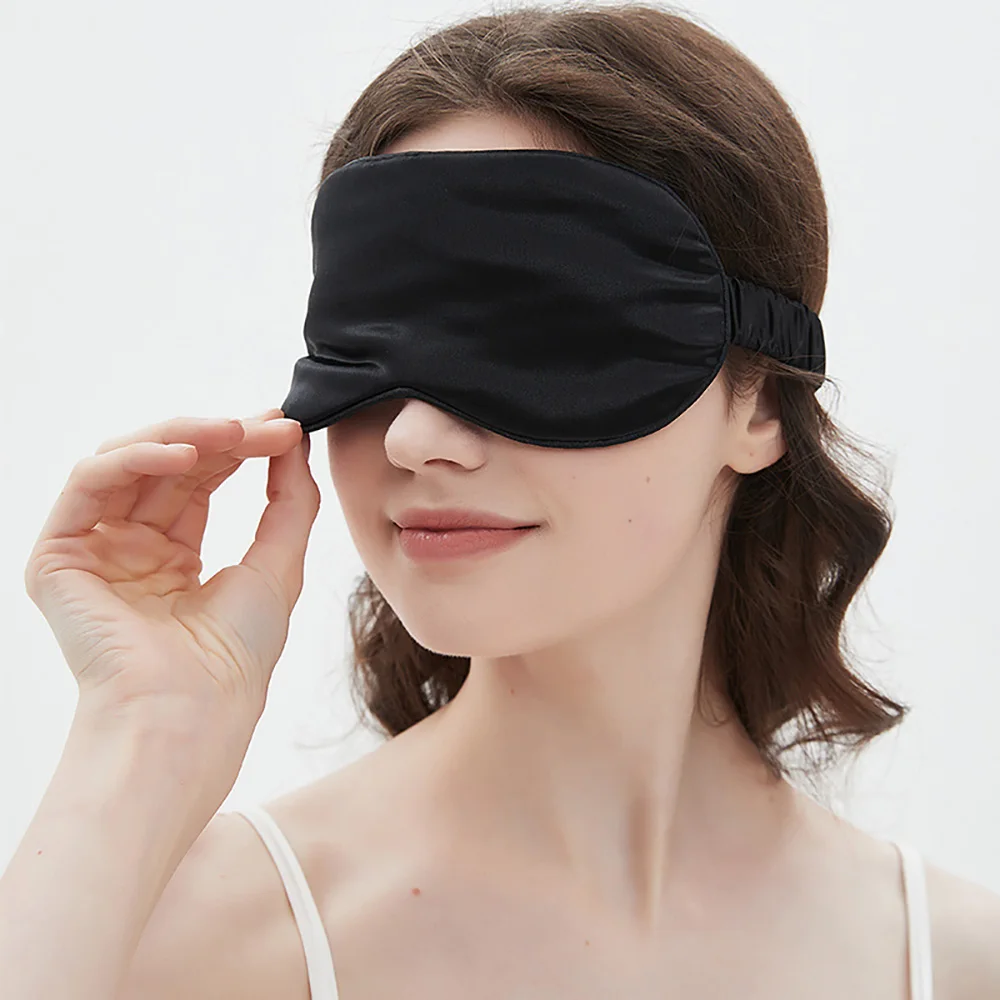 Schlafmaske aus 100 % Maulbeerseide für Männer und Frauen, Augenabdeckung, große Augenbinde für Total Blackout, Größe 20 x 8,5 cm – Detail 18