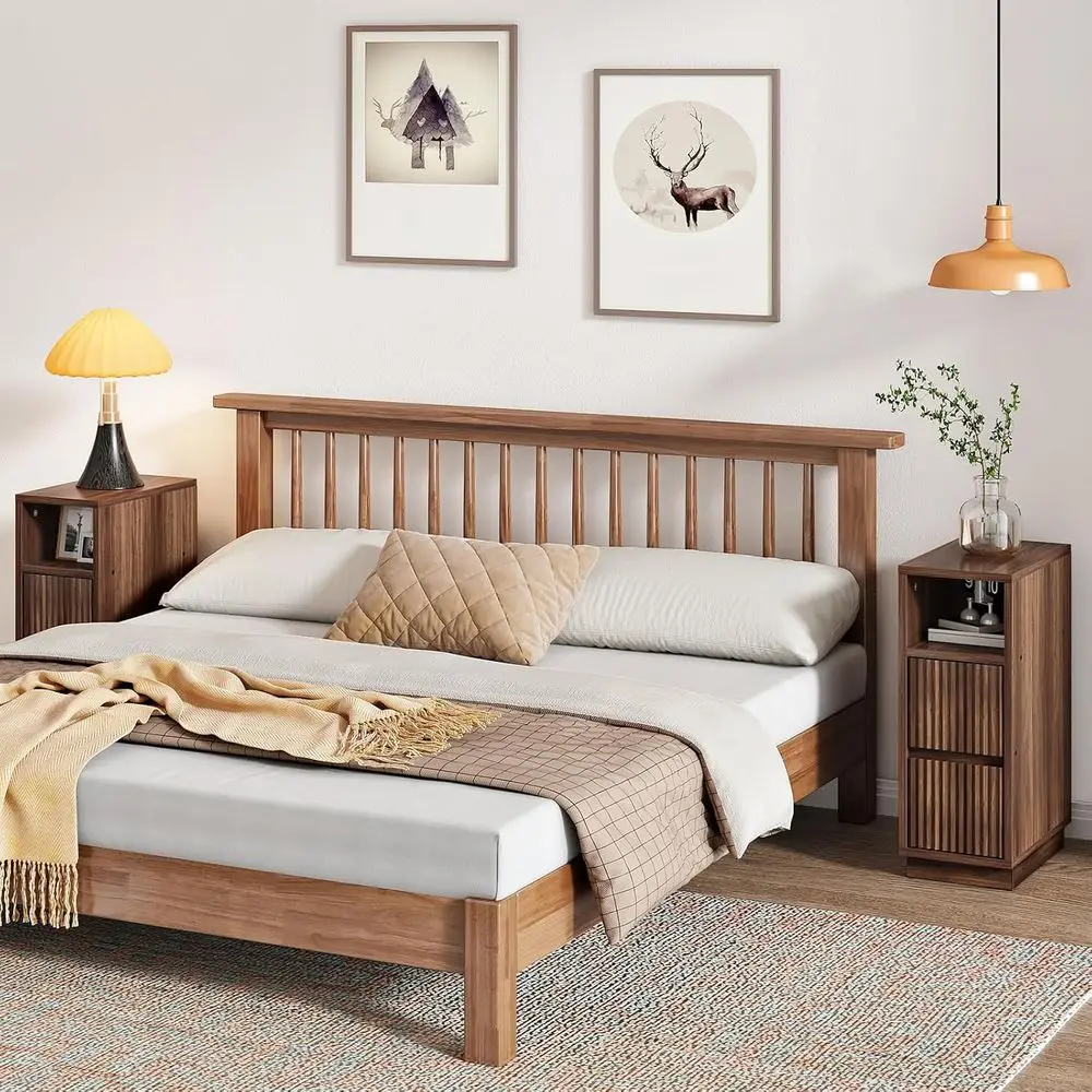 Slim Walnut Nightstand 4