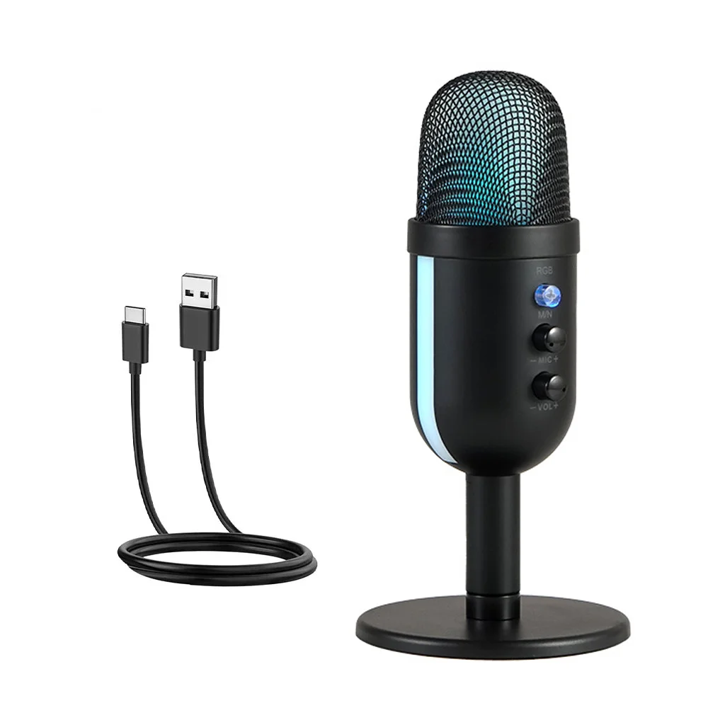MU900 Micro Condenser Phòng Thu Âm USB Micro Cho Máy Tính Máy Tính Xem Video Trực Tuyến Chơi Game Podcast Hát Chân Đế Mic