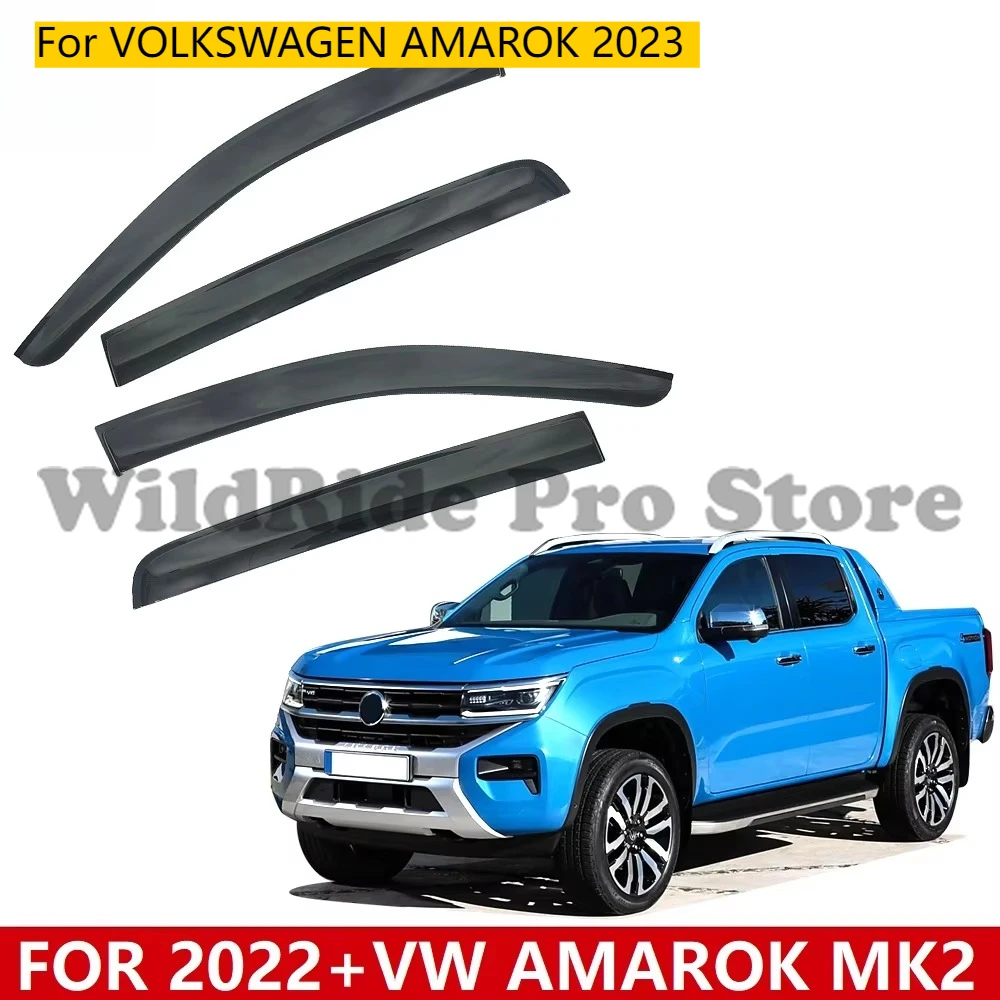 

Car Door Window Visor Wind Deflector Rain Guards Vent VisorS WEATHER SHIELDS VENTVISOR AUTO SHADES for VOLKSWAGEN AMAROK 2023