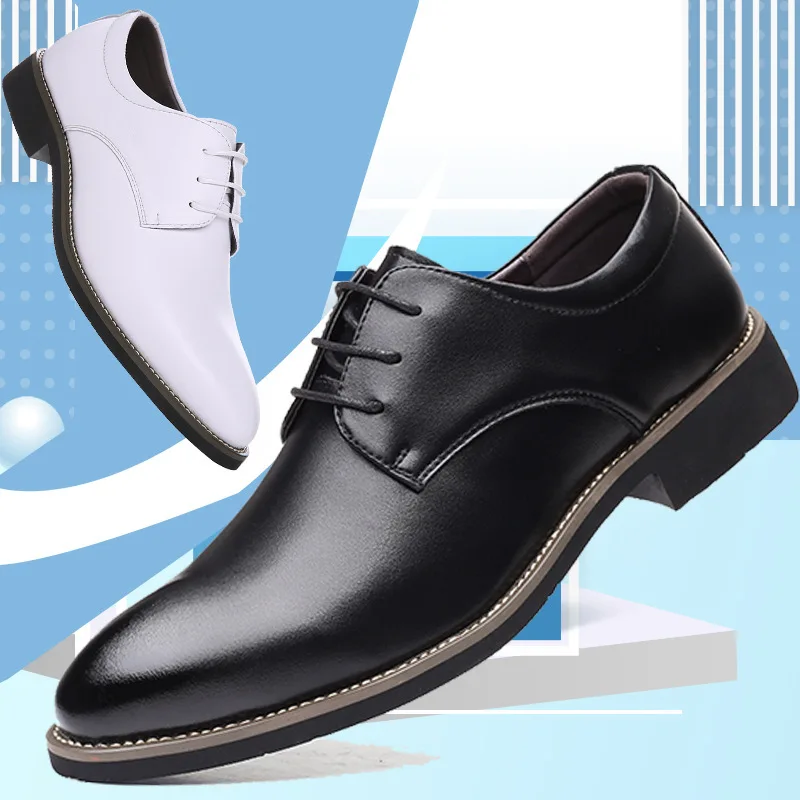 Big Size 45 46 Men's Leather Shoes New Business Casual Formal Office Plus Size Wedding Youth Masculino Adulto Shose Men