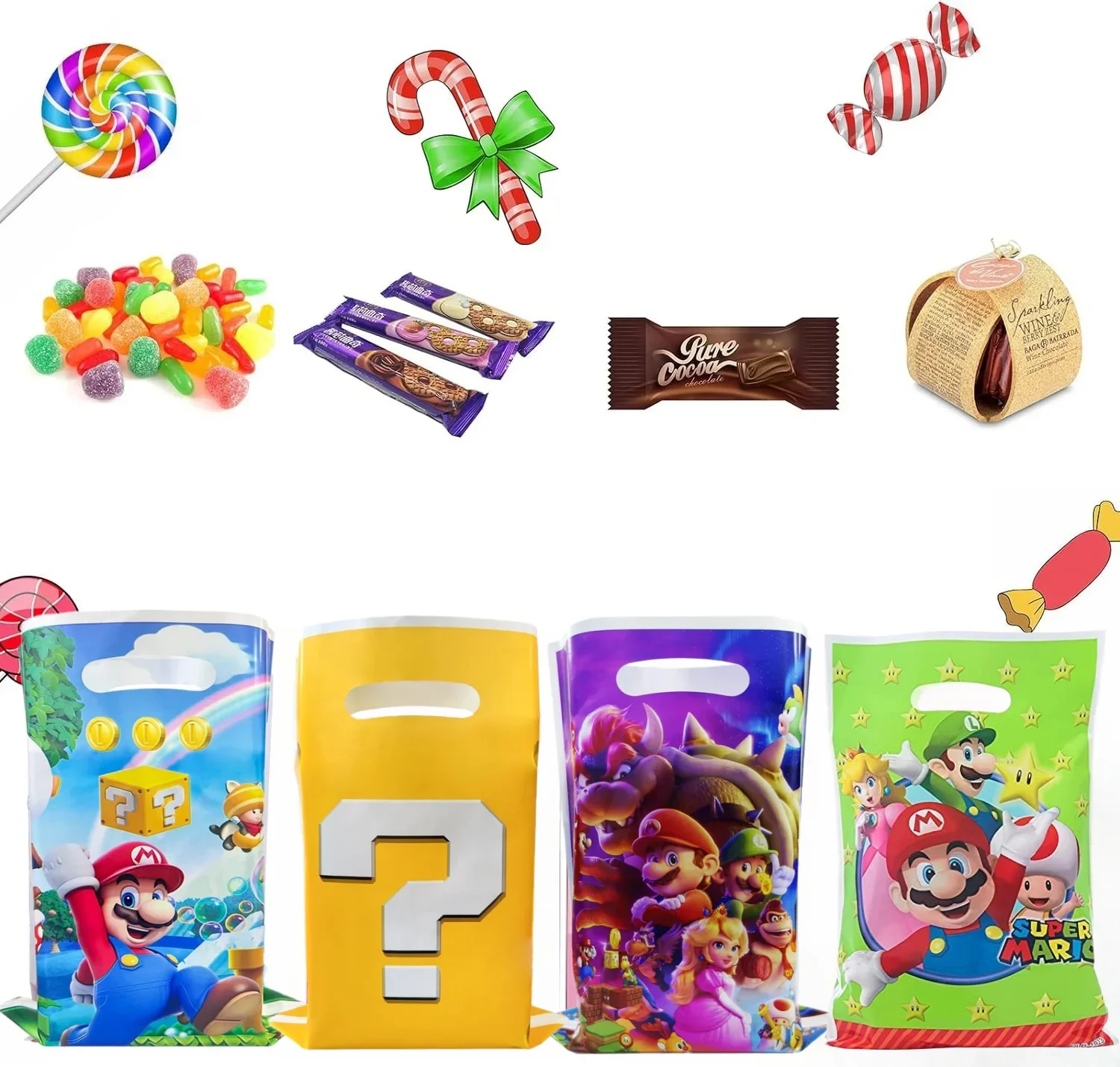 Game Super Mario Bros Gift Bags Birthday Party Decorations Candy Bags Shopping Bag Party Supplies Gifts for Kids Wholesale