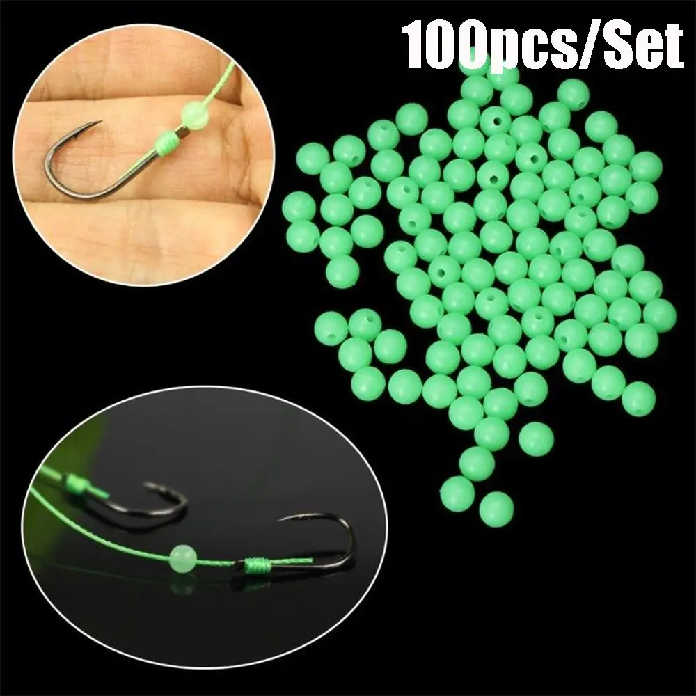 

100pc/bag High Quality Night Plastic Fishing Floats Beads Stoppers Glowing Balls Luminous Light