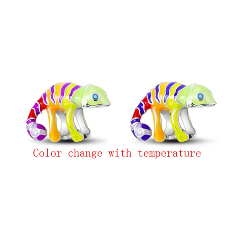 جديد 925 فضة ديناصور الحرباء سحر of ley 925 سلسلة مطرز صالح الأصلي قلادة سوار DIY بها بنفسك السيدات مجوهرات #5