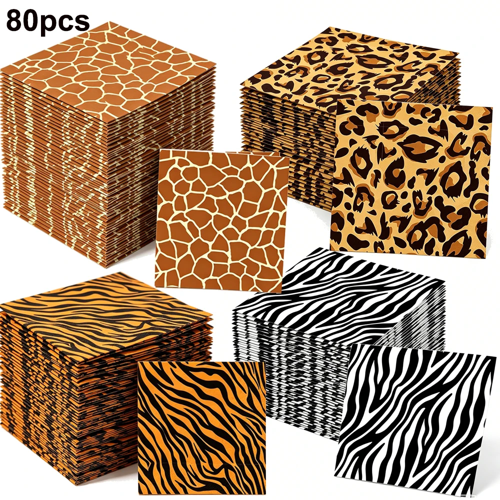 Jungle Animal Paper Food Trays Mini Snack Trays Food Boat Box Leopard Print Popcorn Trays Safari Theme Birthday Party Supplies - view 6