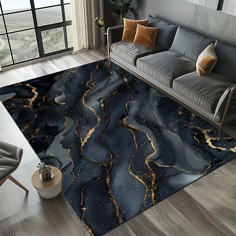الطراز الحديث الموضة الذهبي السجاد غرفة المعيشة غرفة نوم الديكور الفاخر سجاد كبير منطقة الأريكة طاولات القهوة سجادة ناعمة غير قابلة للانزلاق #3