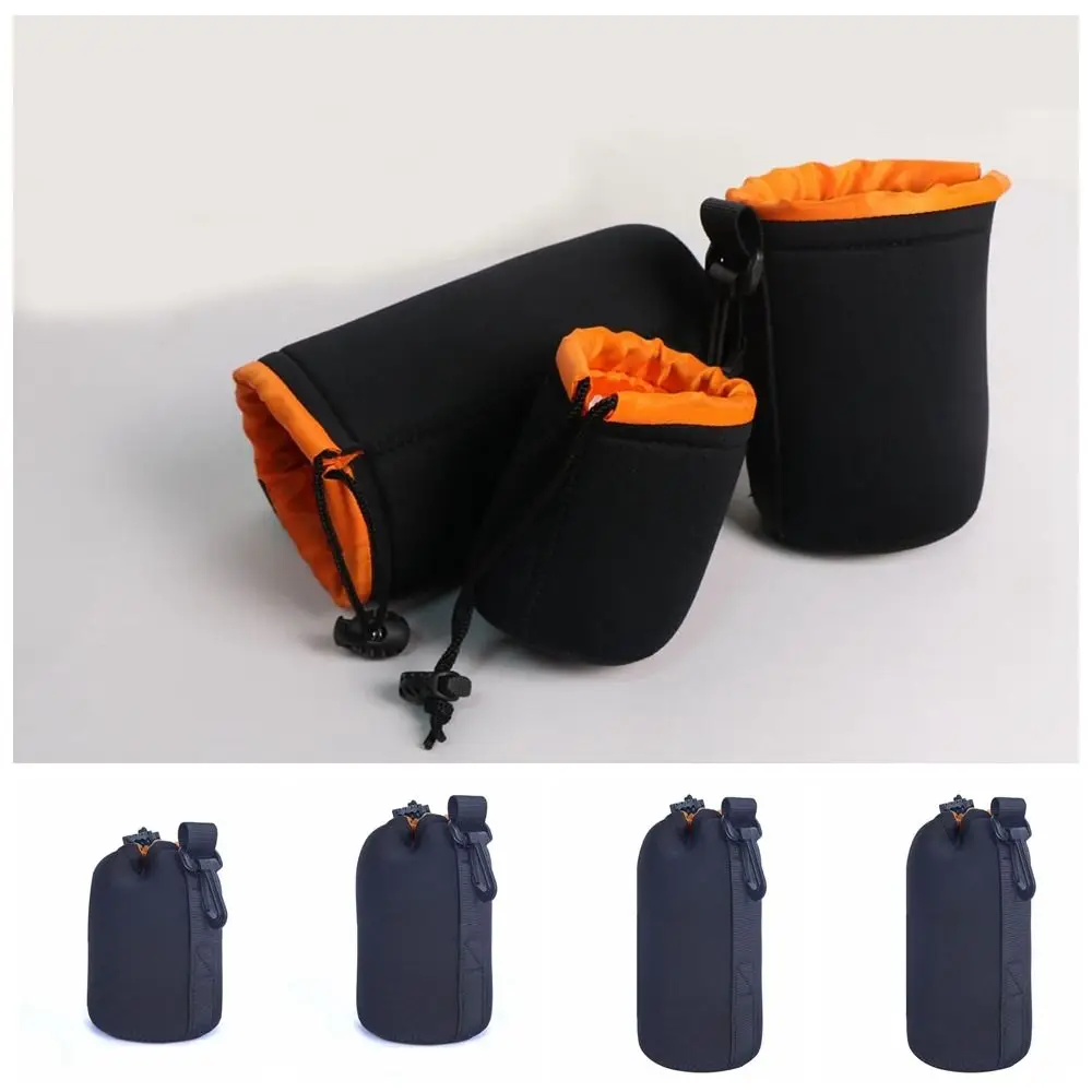 

Adaptability Neoprene Camera Lens Pouch Bag Plush Orange Neoprene Lens Bag Cylinder Storage Waterproof Lens Bag Canon
