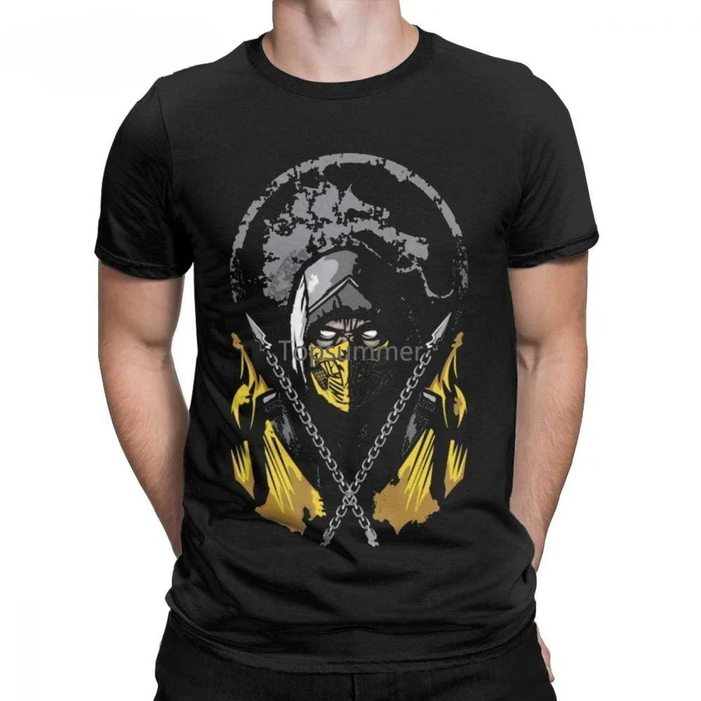 

Men'S T-Shirts Mortal Kombat T Shirts Scorpion Mk11 New Popular Fighting Game Tee Shirt Awesome Pure Cotton Clothes Gift Idea