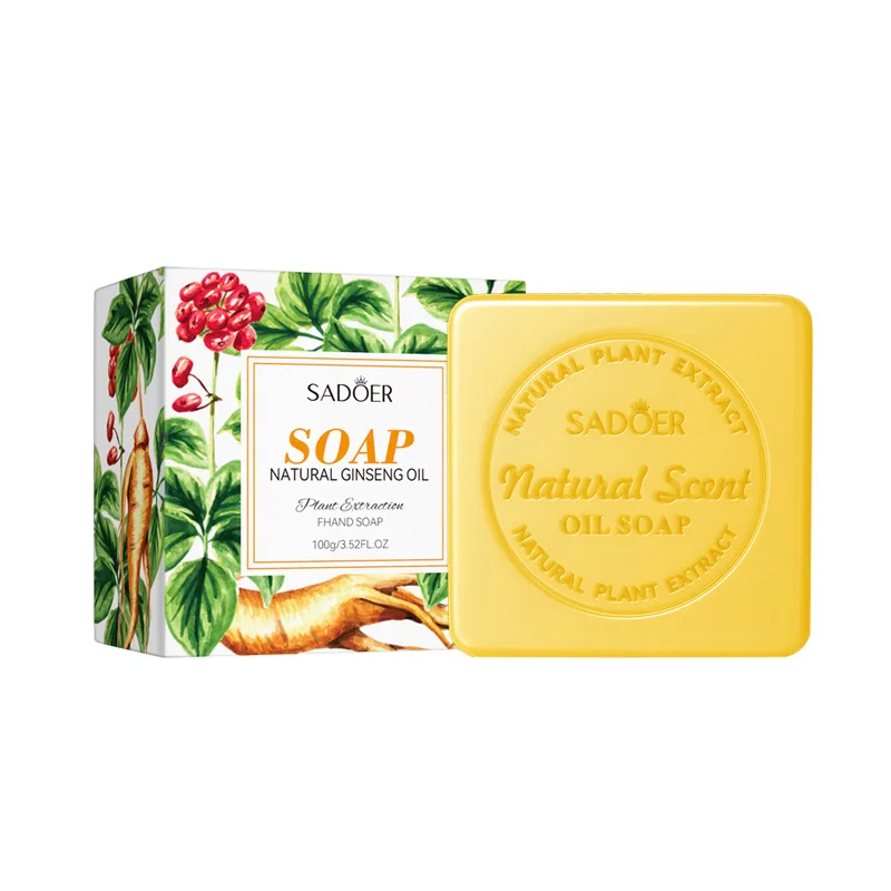 100g Ginseng Essential Oil Soap Women Cleaner Deep Cleansing Body Whitening Soap Shaving Sabonis Skin Lightening Foam