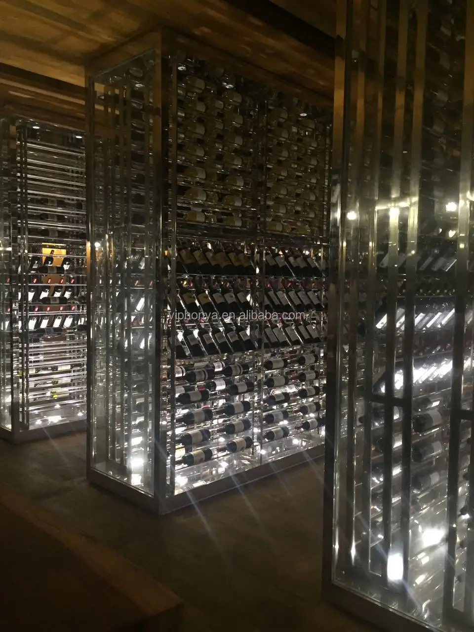 ชั้นวางไวน์สแตนเลสระดับพรีเมียมพร้อมดีไซน์ทันสมัยและความจุขนาดใหญ่