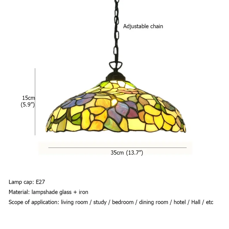 DEBBY Tiffany Pendant Light Contemporary LED Creative Colorful Lamp Fixtures For Home Dining Room