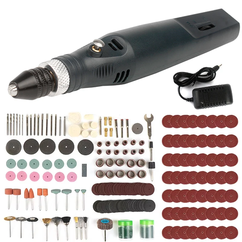 Mini juego de herramientas rotativas eléctricas con 21/275/361 Uds. De accesorios, amoladora de velocidad ajustable de 12V, grabador, perforadora, herramienta Dremel