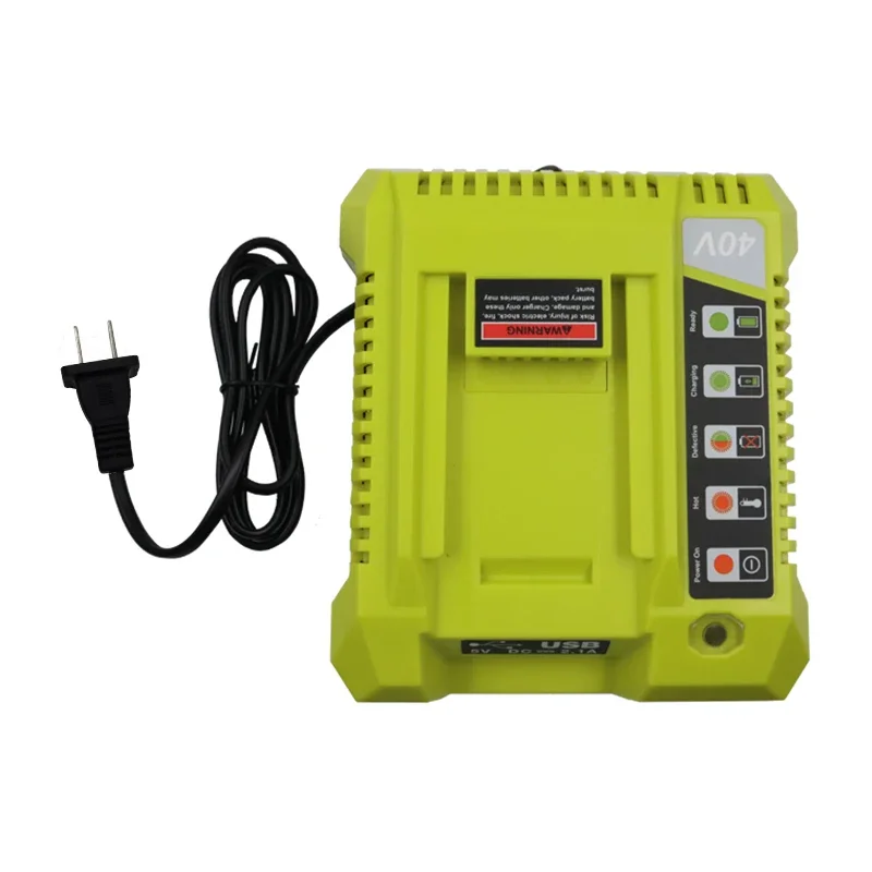 Cargador de batería de iones de litio OP401 para batería de iones de litio Ryobi 40V OP4050A OP4015 OP4026 OP4030 OP4040 OP4050 OP400A OP403A ZROP401