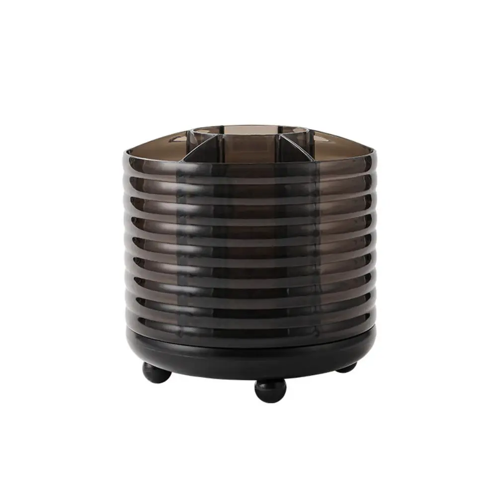 360° Rotating Pen Container Large Capacity Space Saving Makeup Brush Holder Plastic with 7 Compartments