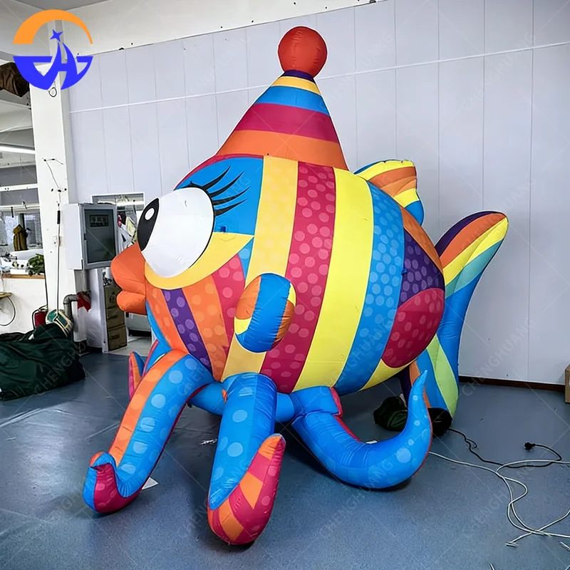 

Customized inflatable fish marine animal cartoon models, animal themed decorative props for advertising campaigns