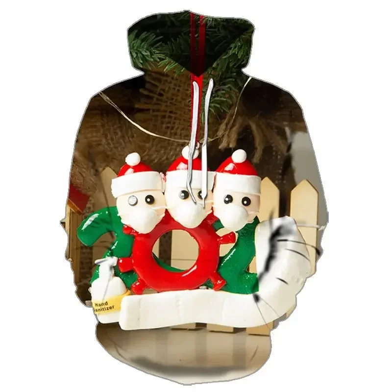 

2024 hot New European and American Christmas Snowman Christmas 3d Digital Printing Men's and Women's Large Size Hooded Sweater
