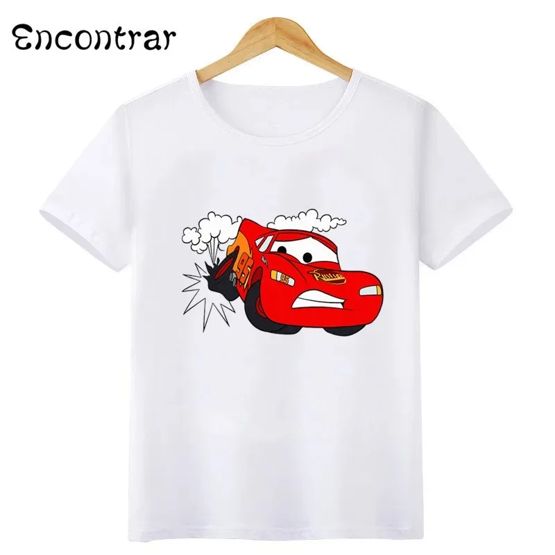 Disney Kids T-shirt Car Pixar Lightning McQueen Print Cartoon Girls Clothes Baby Boys T Shirt Summer Children's Tops,HKP5814