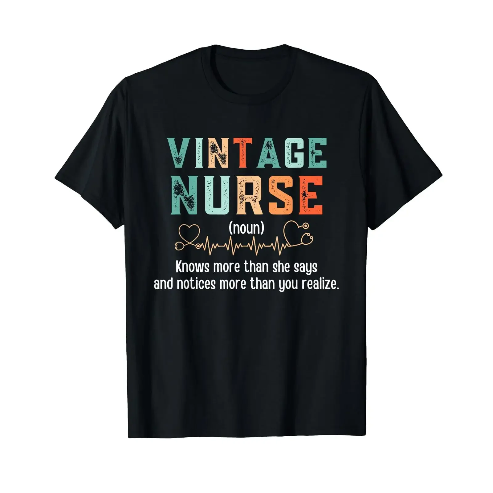 Vintage Nurse Definition Erschwingliches T-Shirt, Vintage-Waschung, lässig, stilvoll, atmungsaktiv, dehnbar, leicht bequem