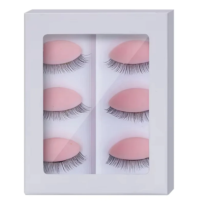 ABIT Replacement Eyelids For Eyelash Mannequin Head, Removable Eyelid With Eyelashes Extension Training Lash Mannequin Head