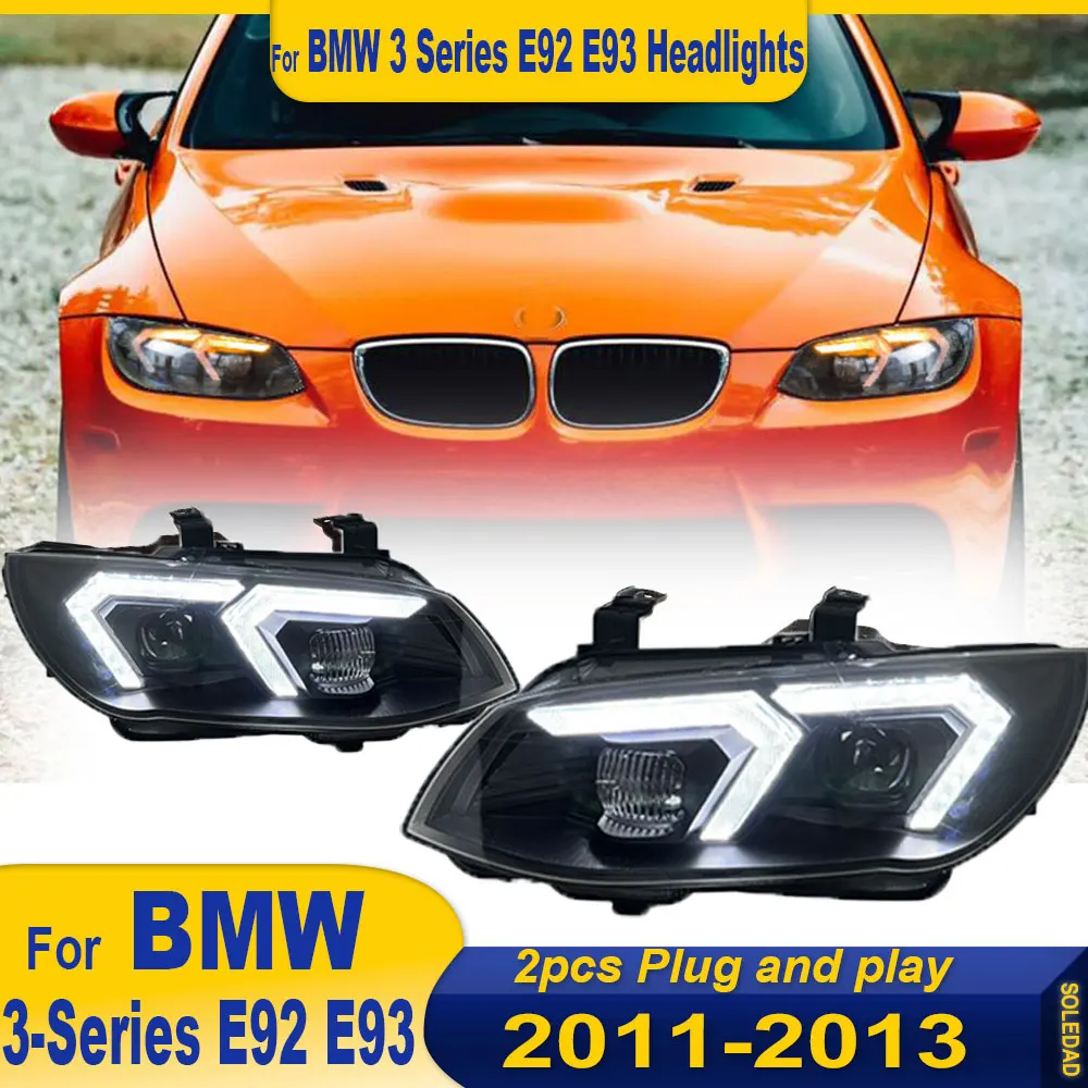 

Пара автомобильных фар для BMW M3 E92 Светодиодная фара 2011 2012 2013 E93 330i 335i Фара Drl Проектор Линза Автомобильная Plug and play