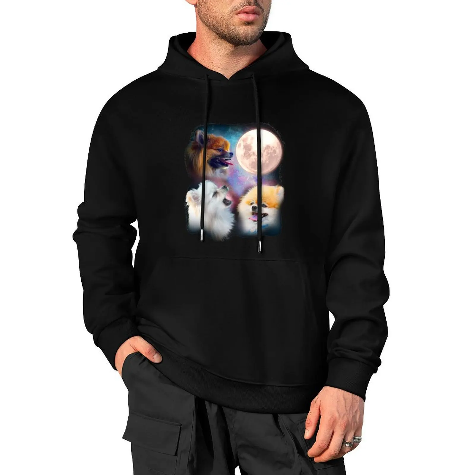 

Pomeranian Dogs Howling Moon - Wolves Pullover Hoodie mens clothes streetwear men anime clothes anime clothing pullover hoodies