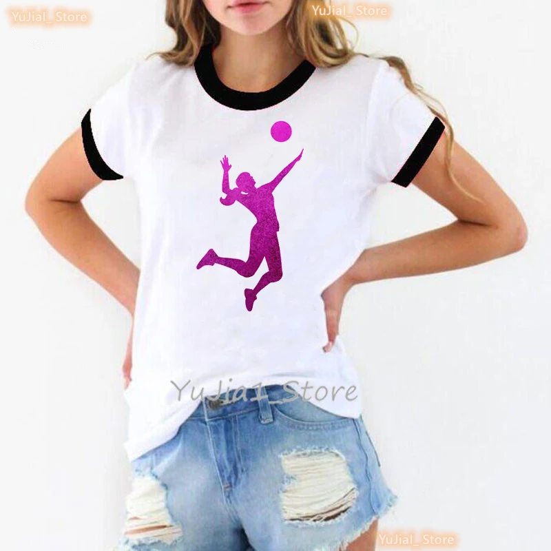 Watercolor Play Basketball Girl Print T Shirt Women Love Sports Tshirt Summer Fashion Short Sleeve T-Shi Rt Female Wholesale