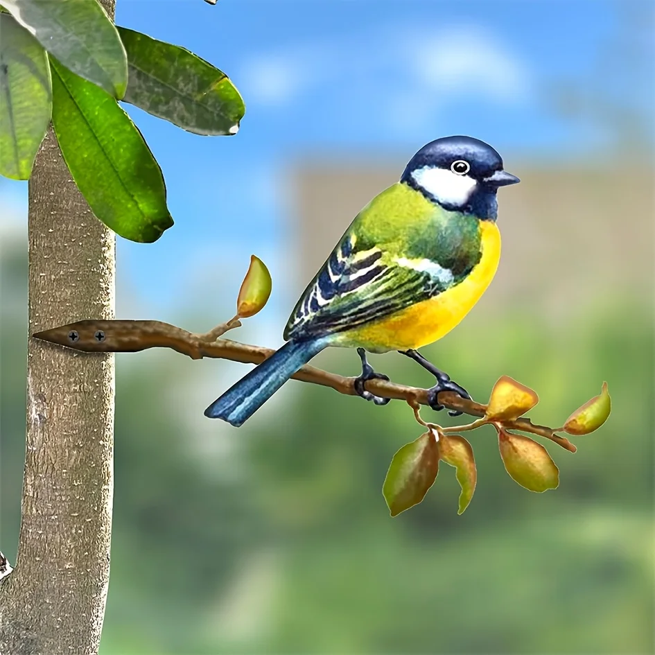 1pc Metal Bird Plug-in for - Horizontal Iron Bird Decoration with Realistic Bird-Shaped, Metal Bird Sculpture Suitable Décor