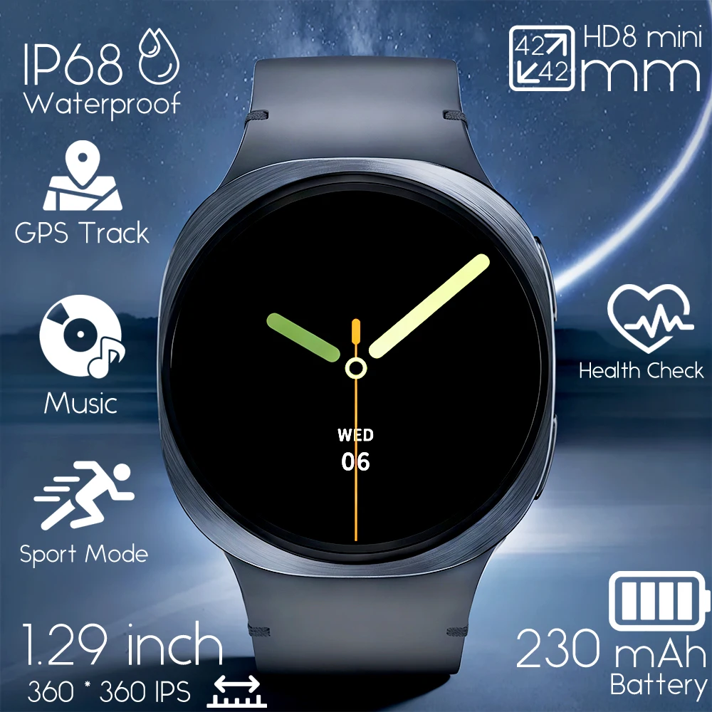 

2026 New Watches 8 Mini GPS Track Smart Watch For Men Women Health Sport AMOLED Heart Rate Bluetooth Call Waterproof Smartwatch