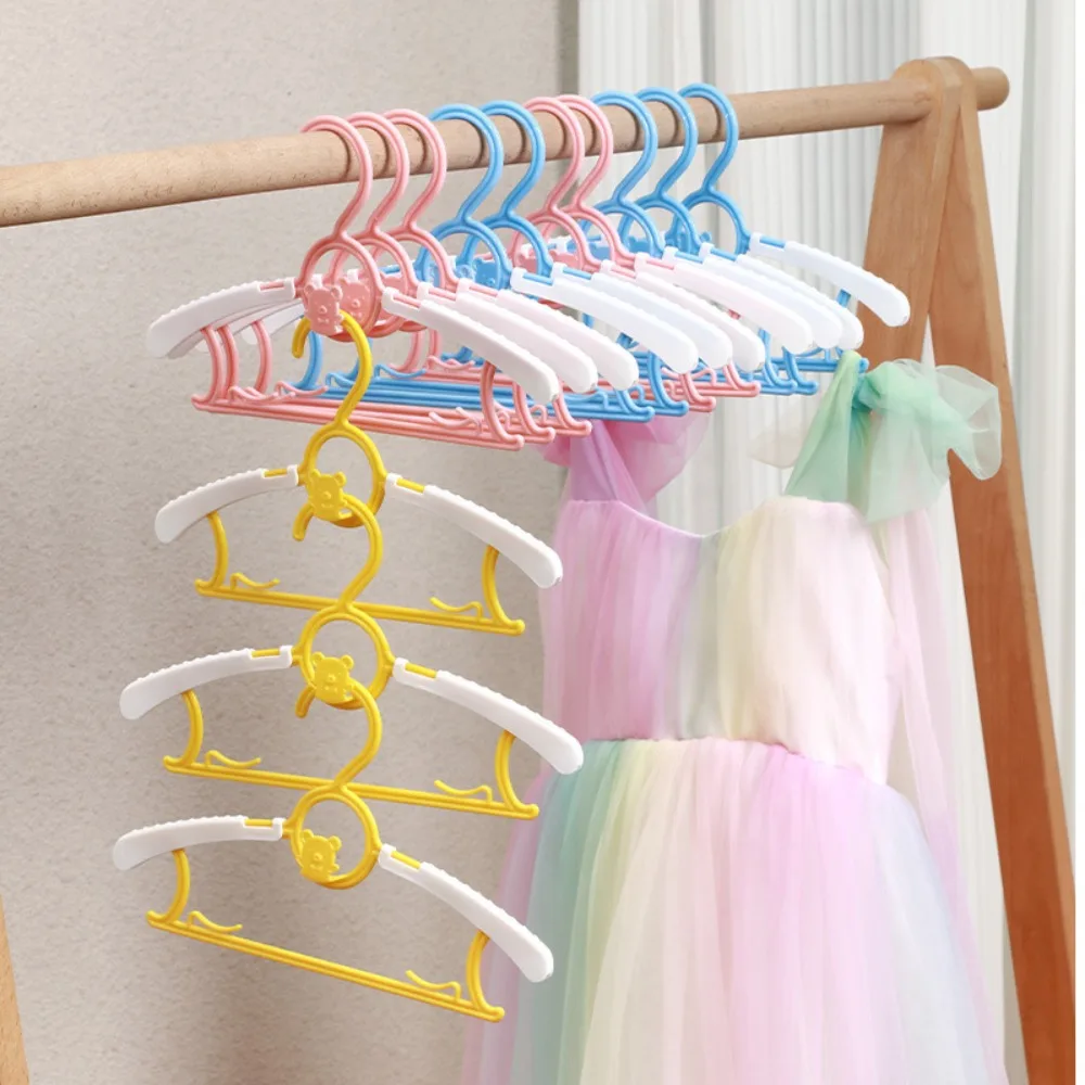 

10Pcs Multi-functional Children's Clothes Rack Space Saving Non-slip Non-trace Kids Clothes Support Telescopic Drying Rack