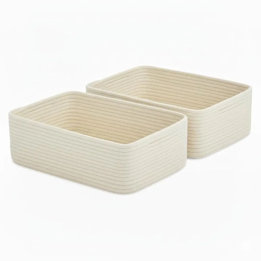 

Корзины для хранения на полках 15x11x5.1 дюйма, 2 шт., белые корзины для организации пространства, тканевые корзины для организации хранения в шкафу, на полках