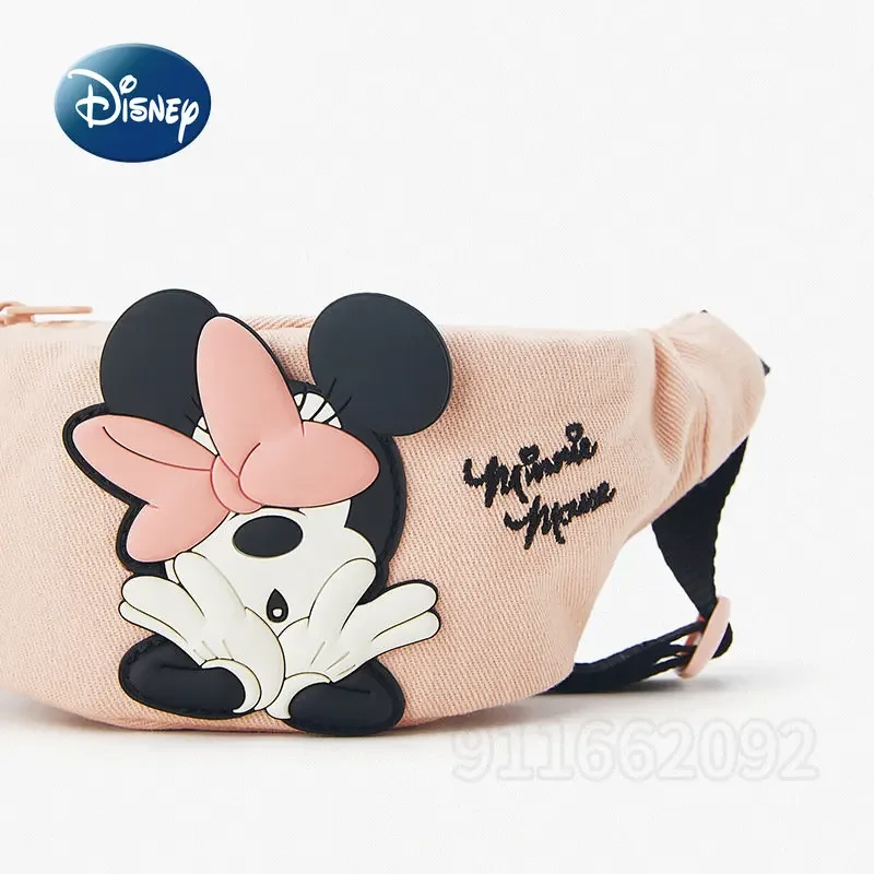 Disney Minnie\'s New Mini Girl Waist Bag Luxury Brand Original Girl Chest Bag High Quality Cartoon Fashion Casual Crossbody Bag