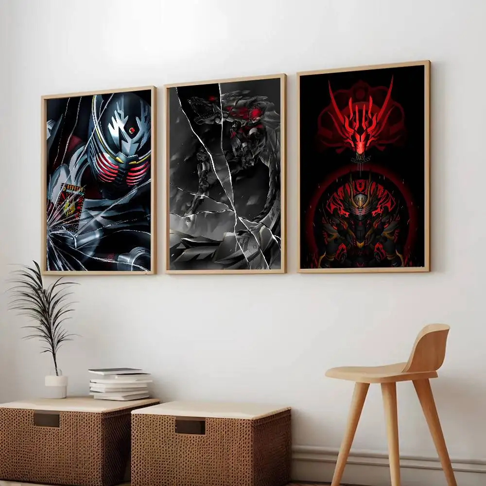 T-Kamen Rider R-Ryuki Second Black Poster Canvas painting poster with prints Home bedroom living room decoration gift view 2