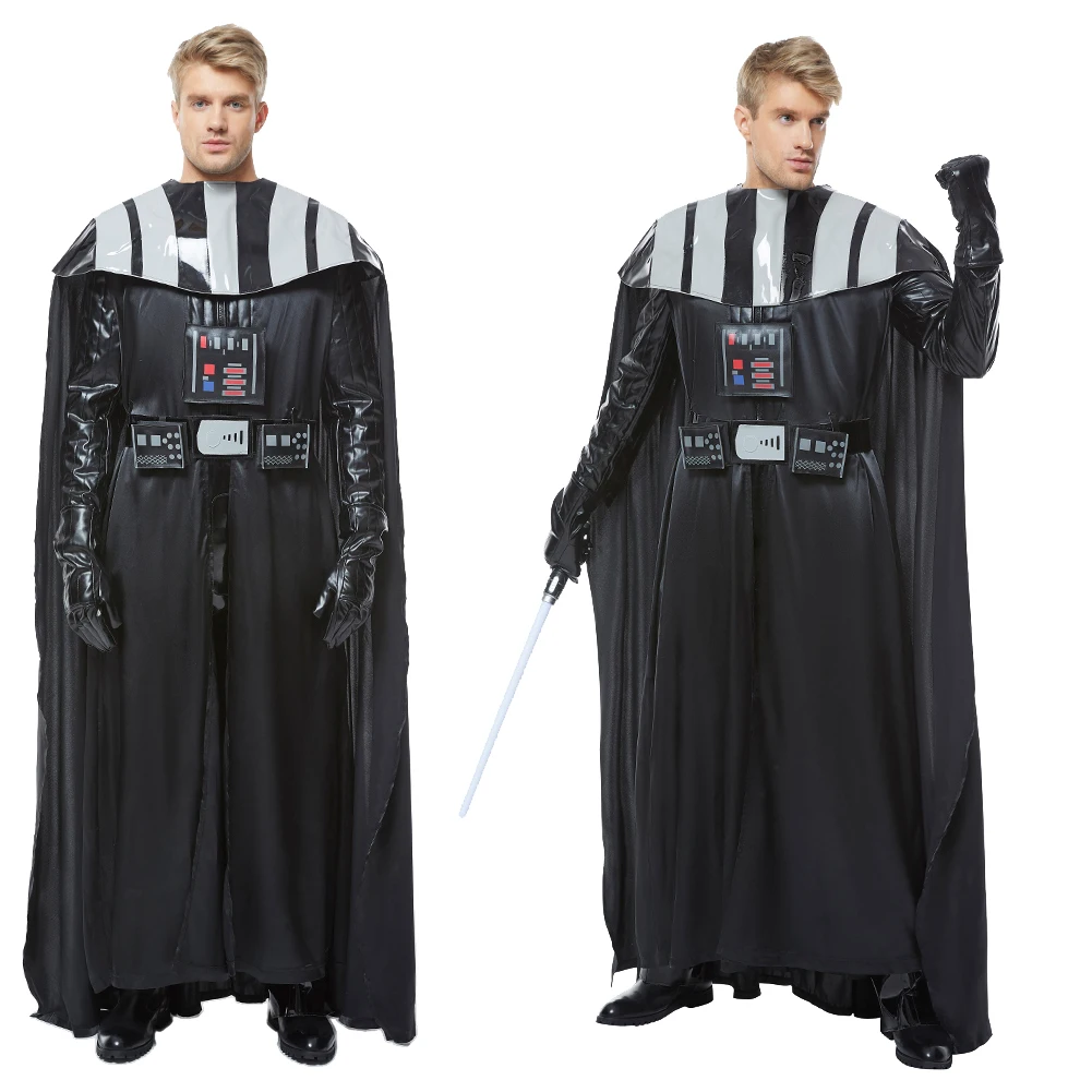 

Movie Space Battle Adult Darth Cosplay Vader Costume Jumpsuit Vest Cloak Uniform Clothing Outfits Halloween Party Fantasia Set