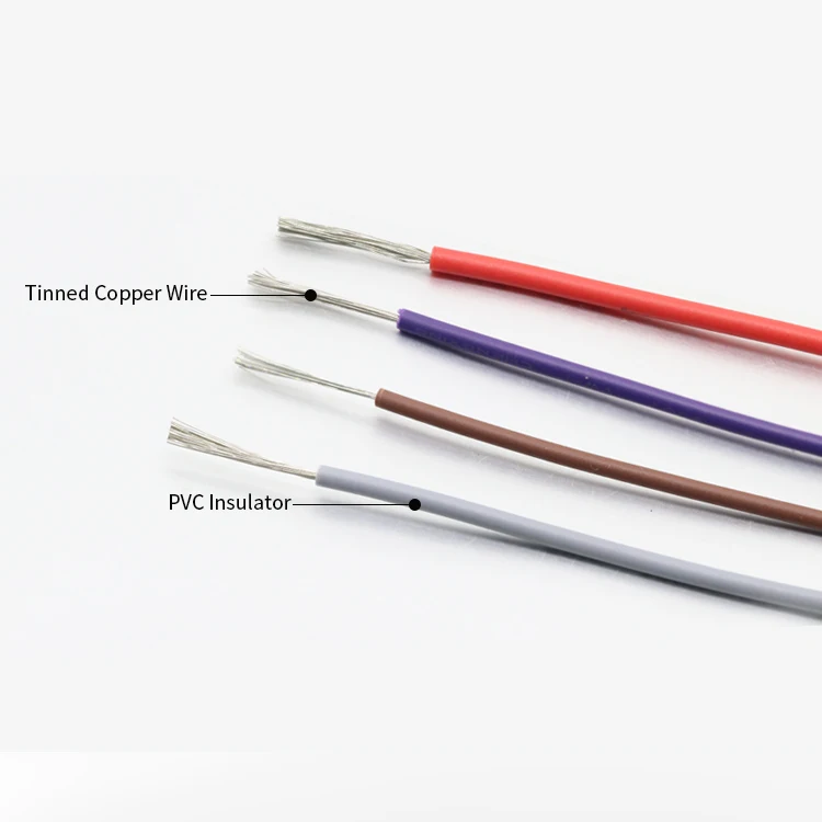 10M UL1007 PVC Tinned Copper Wire Cable 16/18/20/22/24/26/28/30 AWG White/Black/Red/Yellow/Green/Blue/Gray/Purple/Brown/Orange