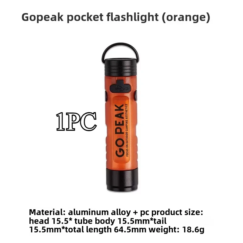 GOPEAK Pocket Mini-zaklamp Outdoor Key Clip Cap Ambient Led Lang uithoudingsvermogen Ramphulp Noodsituatie 5050 Klein licht