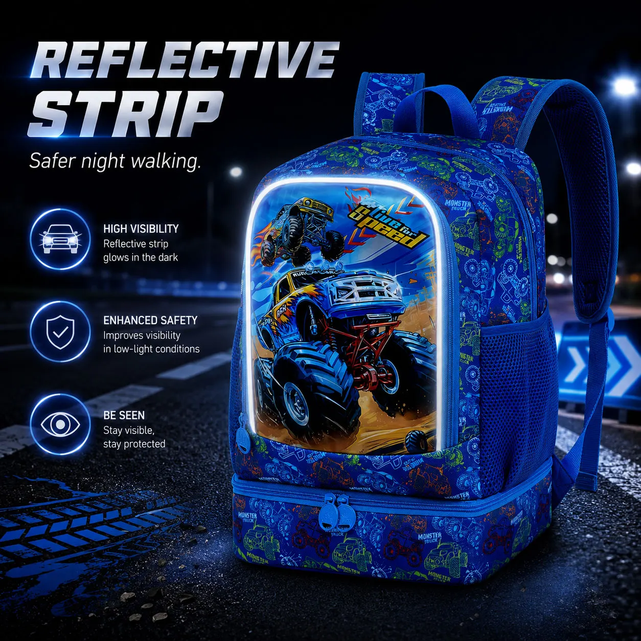 2-in-1 Children Backpack Set, Sturdy School Backpack with Organized Space & Pen Pouch for Elementary Boys view 3