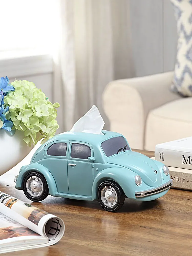 Resin Car Model Desktop Paper Holder, Retro Tissue Box, Napkin Drawer Design, Office, Living Room, Home Decoration
