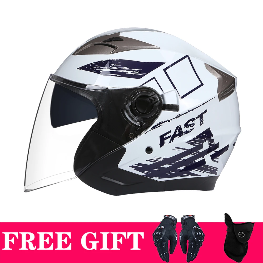 Protective Retro Open Face 3/4 Motorcycle Helmet Outdoor Riding Safety Helmet DOT ECE Approved Bike Casco Four Seasons Capacete