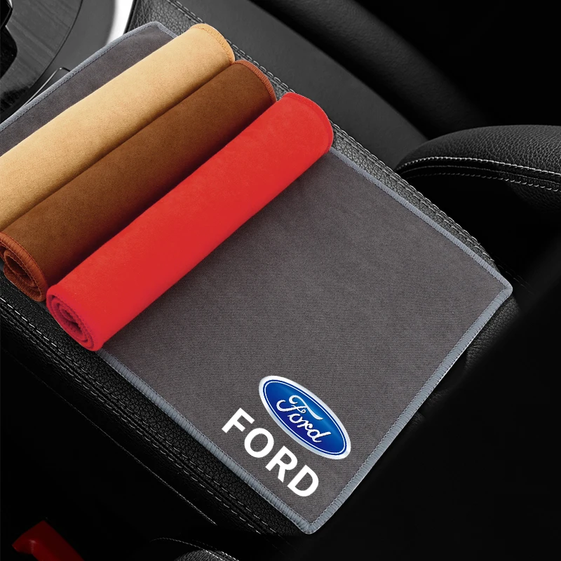 1Pcs Car Wash Towel Suede Fleece Cleaning Rag Cloth For Ford focus Fiesta EcoSport ESCORT ranger fusion mondeo Mustang transit