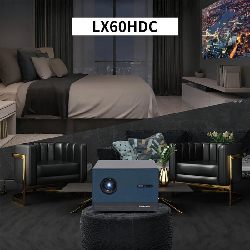 Proyector Inteligente ViewSonic LX60HDC, Resolución Nativa 1080P, 1500 ANSI Lúmenes LED, Tecnología Dual LCD/DLP, Cine en Casa, 20000H de Vida Útil de la Lámpara